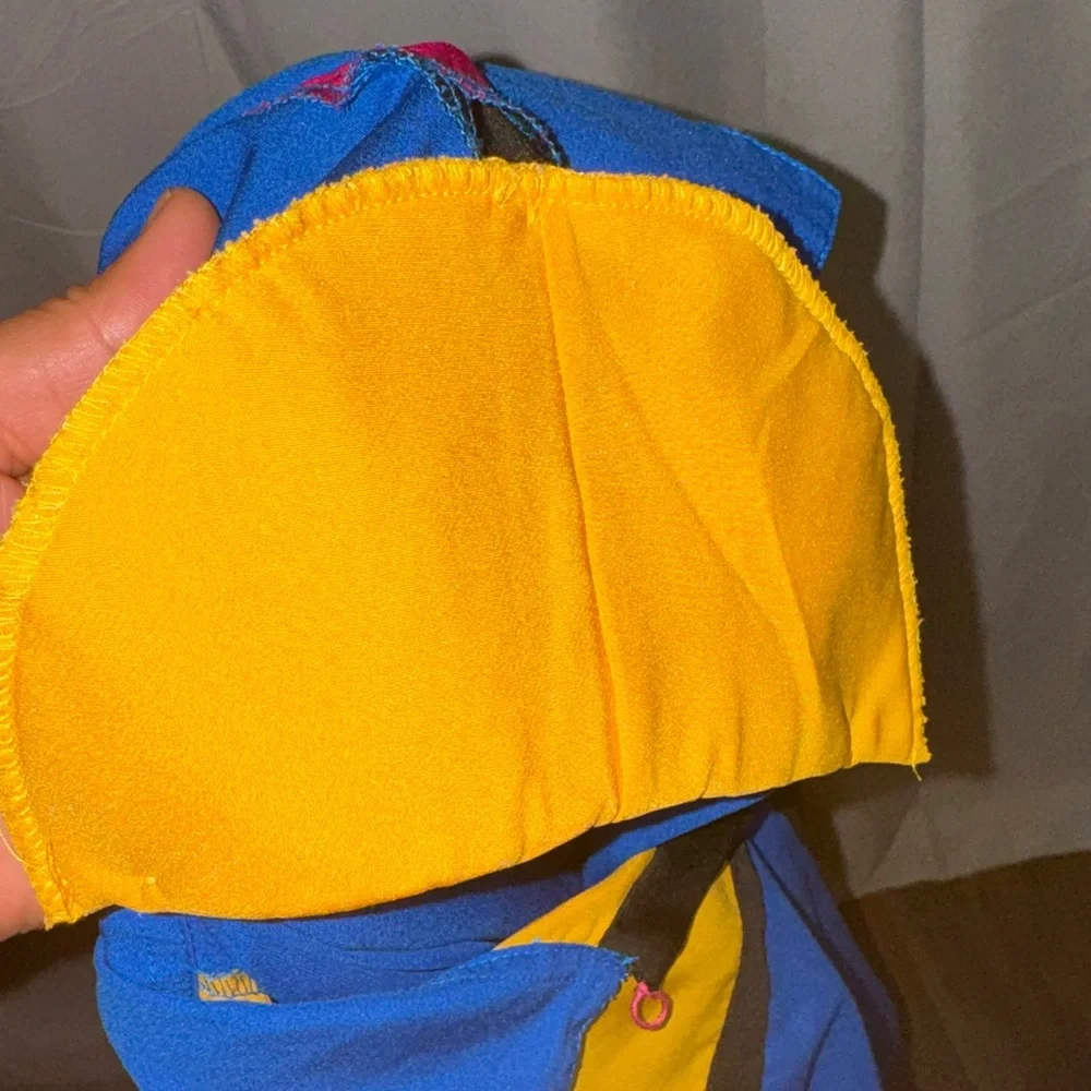 Colorblock Women's Blouse in Blue, Pink, and Yellow - Picture 8 of 12